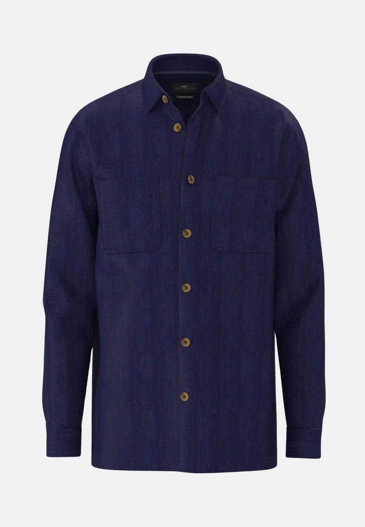 fynch-hatton-Cotton Corduroy Overshirt Navy