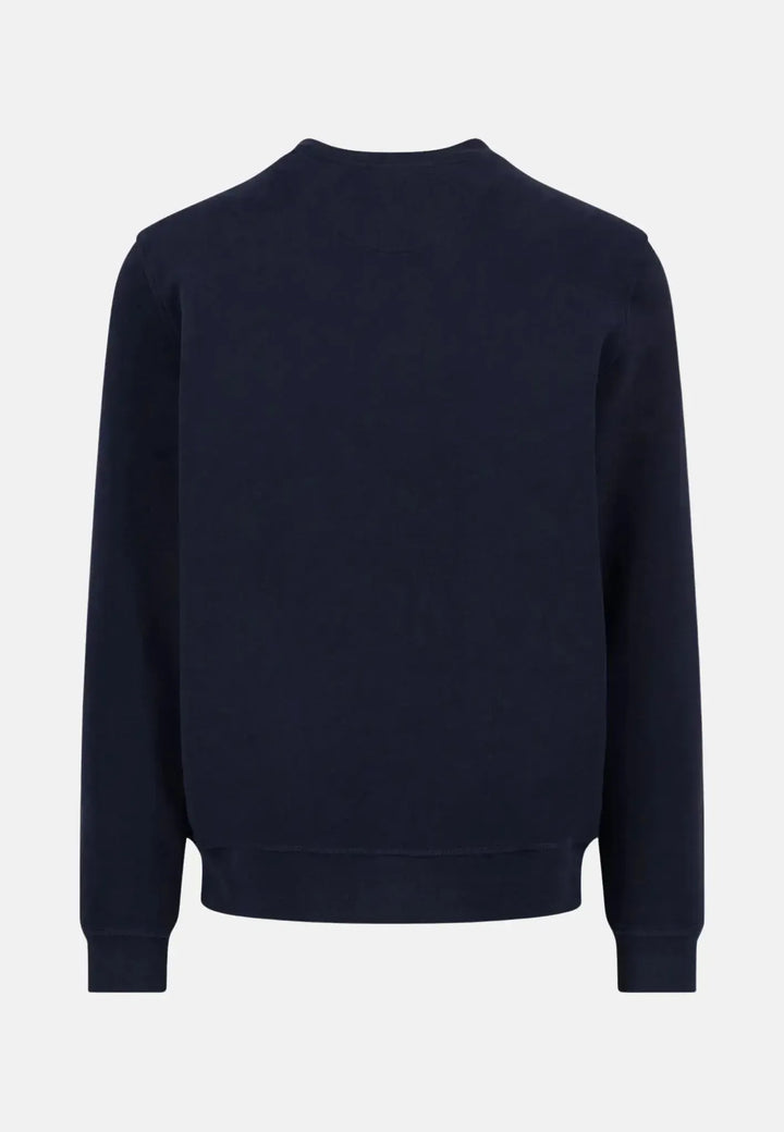 fynch-hatton-Cotton Crewneck Sweatshirt Navy