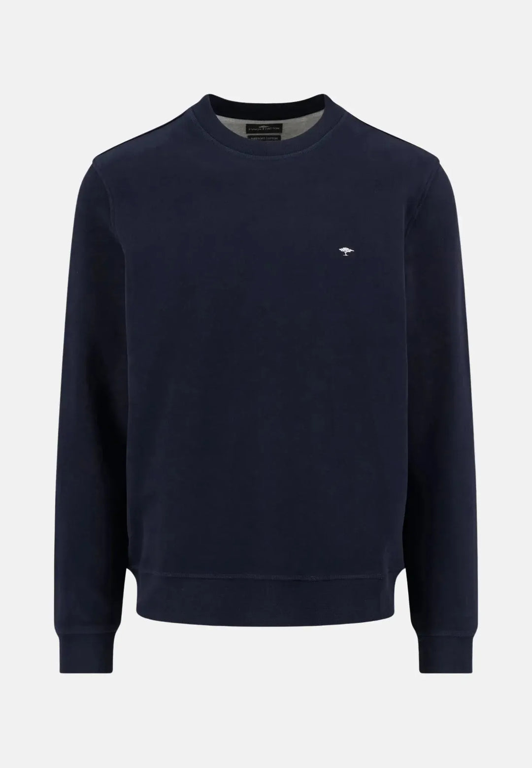 fynch-hatton-Cotton Crewneck Sweatshirt Navy