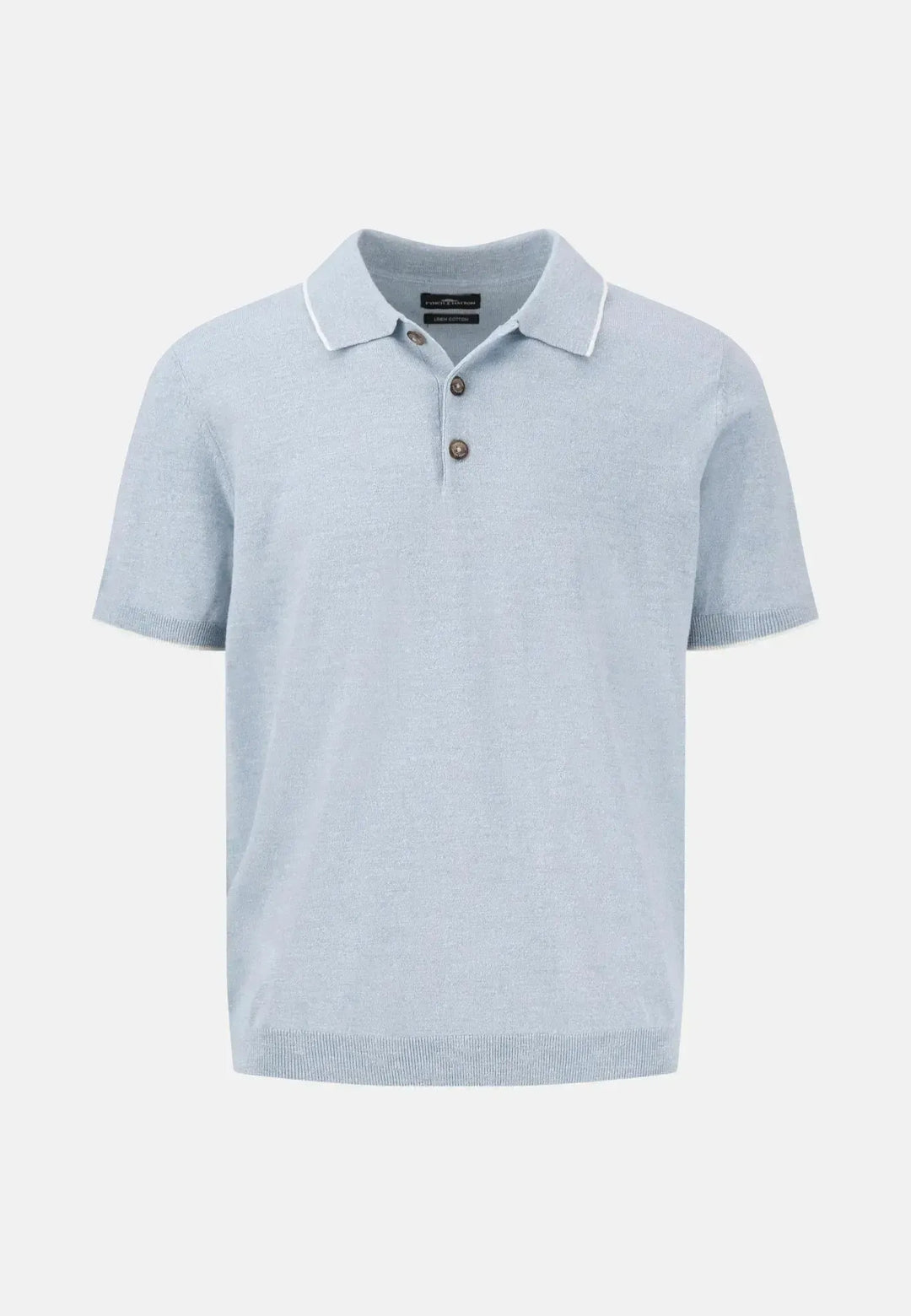 fynch-hatton-Cotton Linen Knit Polo Shirt Summer Breeze
