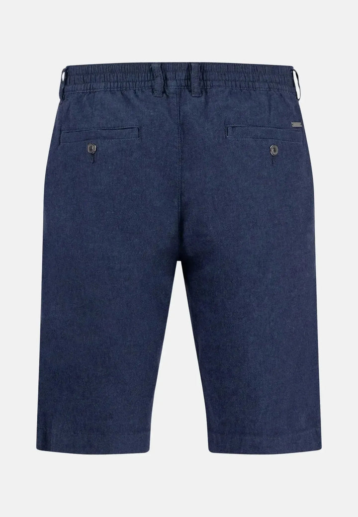 fynch-hatton-Cotton Linen Mix Shorts Navy
