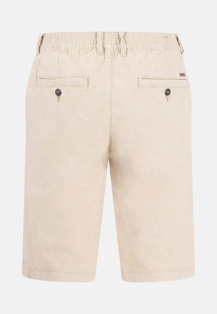 fynch-hatton-Cotton Linen Mix Shorts Stone