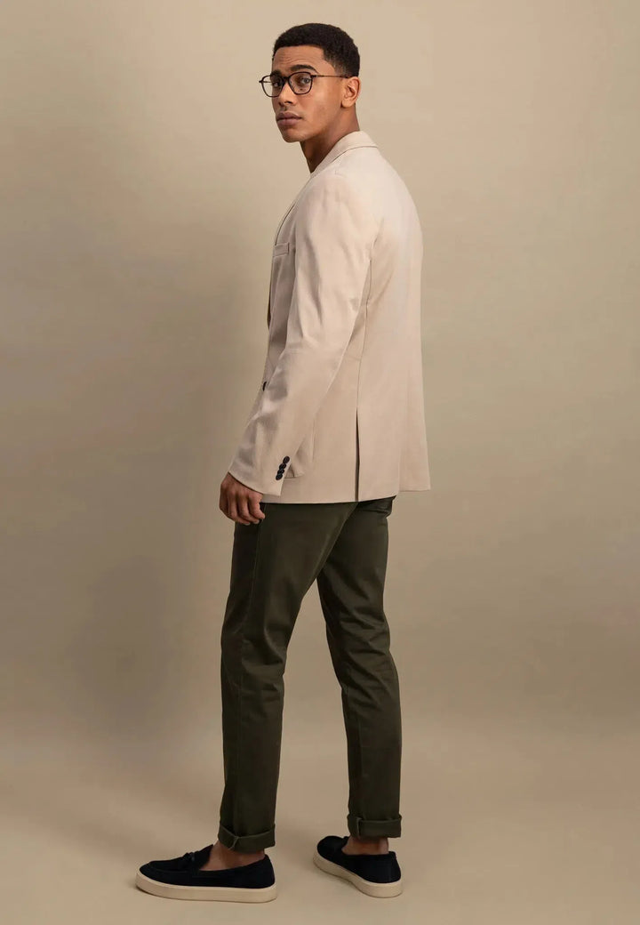 fynch-hatton-Cotton Twill Blazer Beige