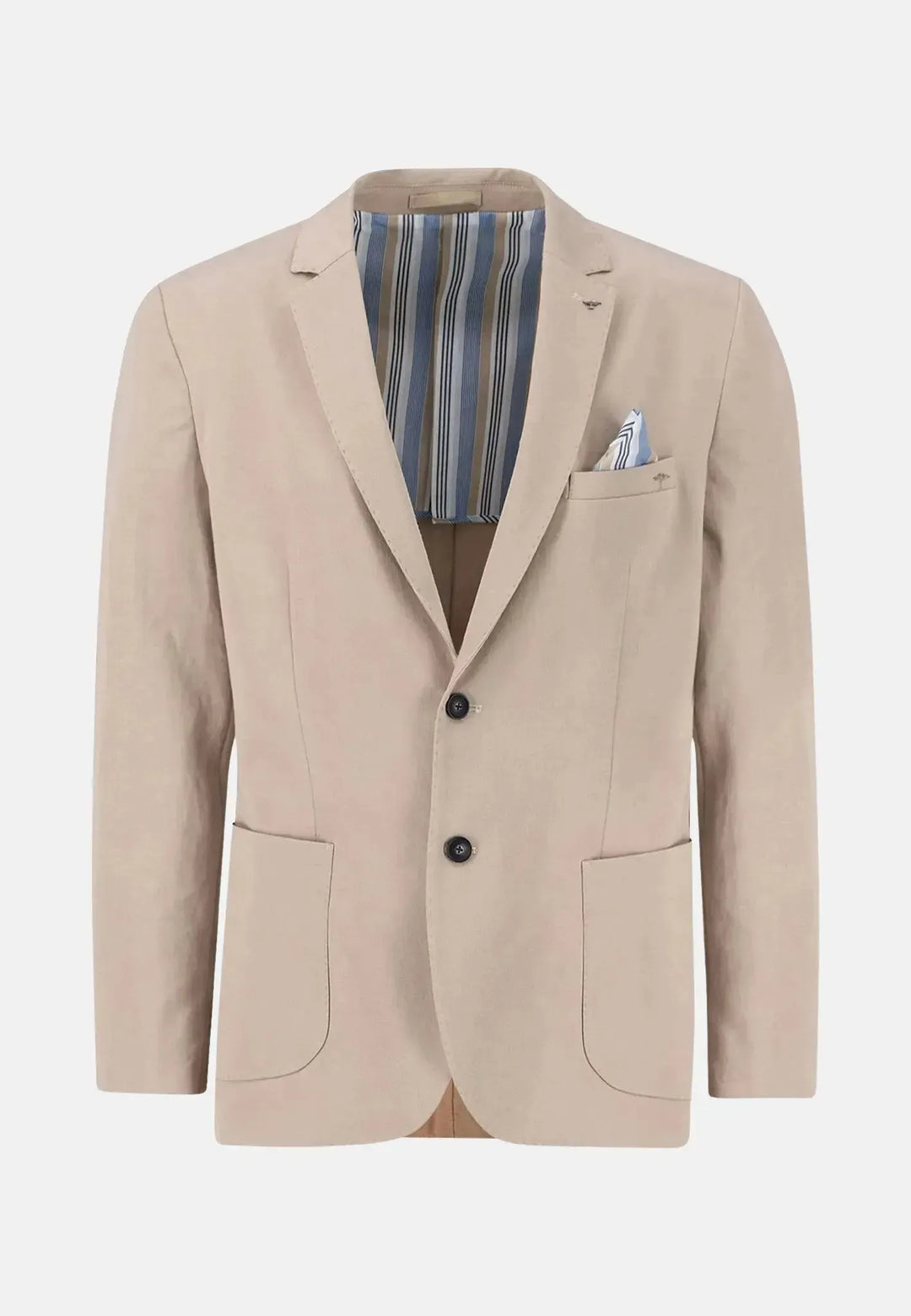 fynch-hatton-Cotton Twill Blazer Beige