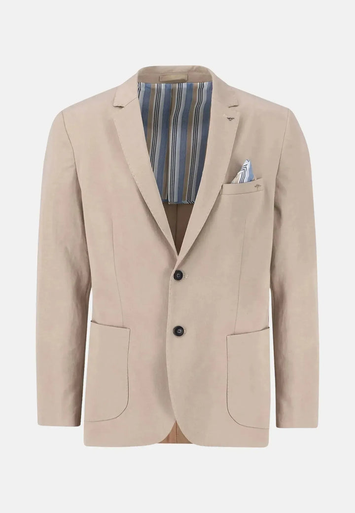 fynch-hatton-Cotton Twill Blazer Beige
