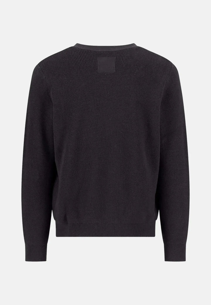 fynch-hatton-Cotton Wool Buttoned Cardigan Charcoal