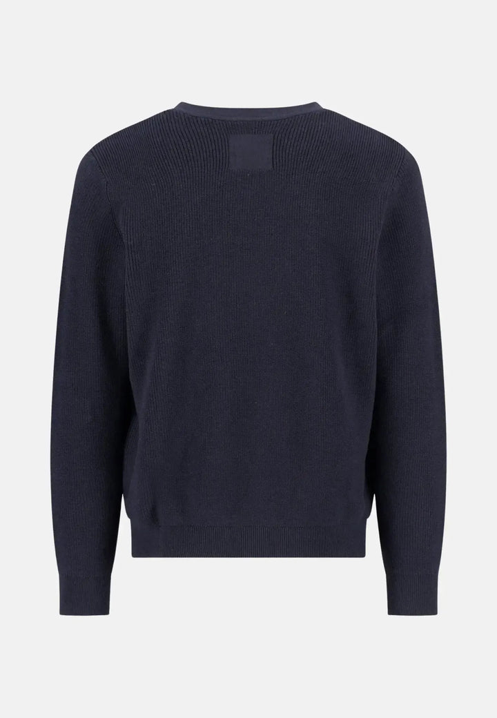 fynch-hatton-Cotton Wool Buttoned Cardigan Navy