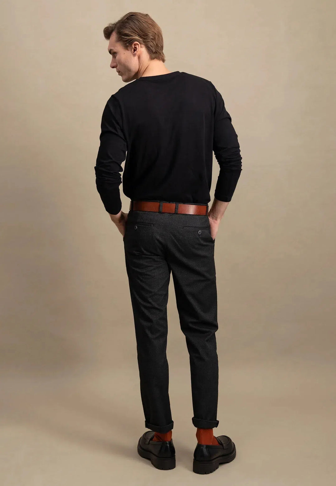 Crew Neck LS T-Shirt Black – FYNCH-HATTON, image 4 of 5