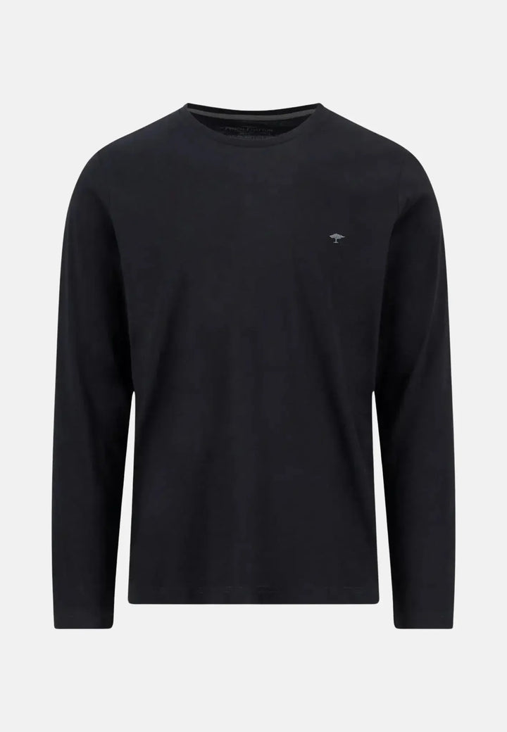 Crew Neck LS T-Shirt Black – FYNCH-HATTON, image 1 of 5