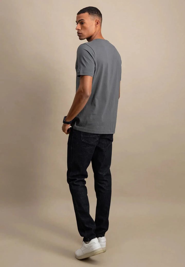 fynch-hatton-Crew Neck T-Shirt Asphalt