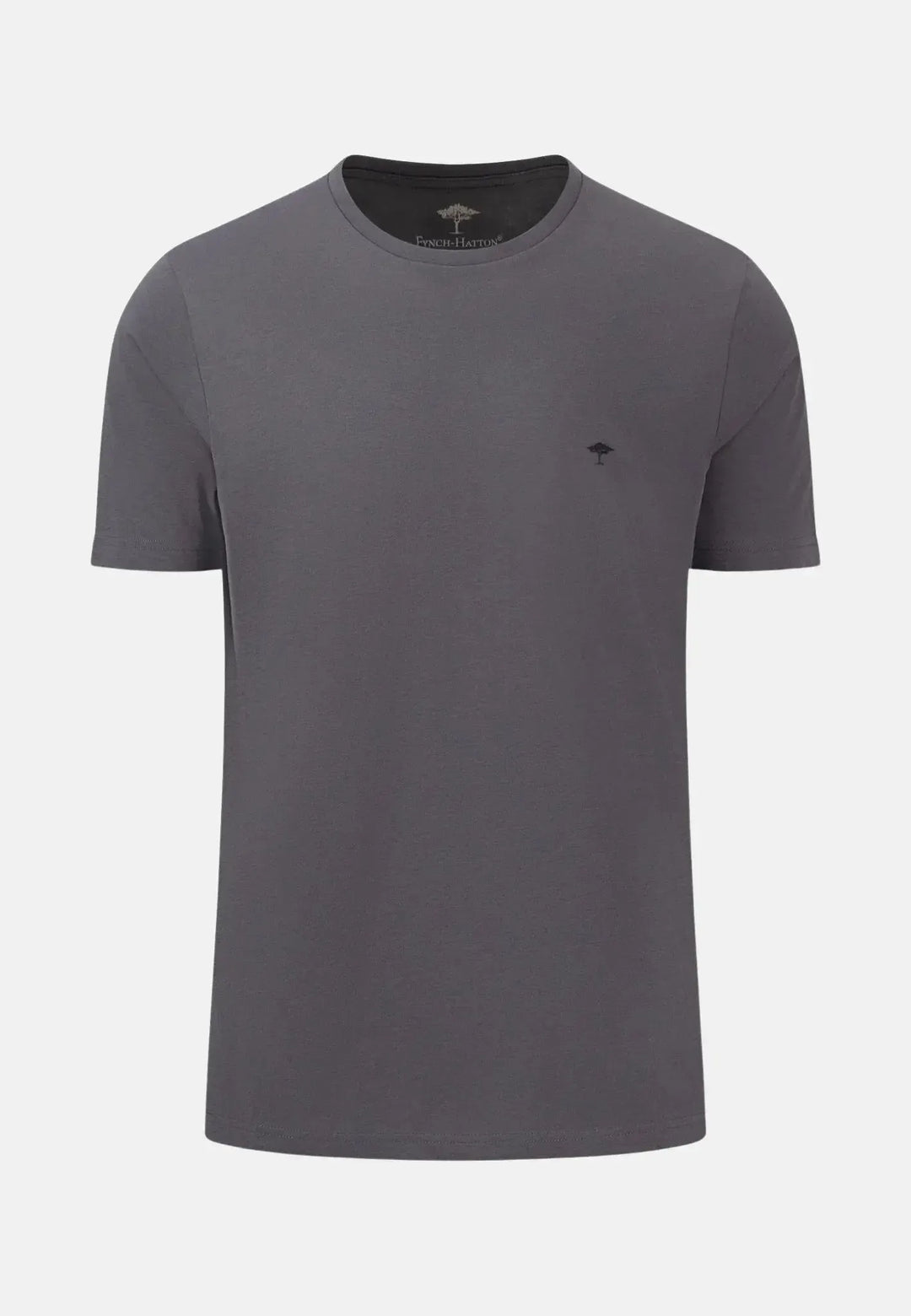 fynch-hatton-Crew Neck T-Shirt Asphalt