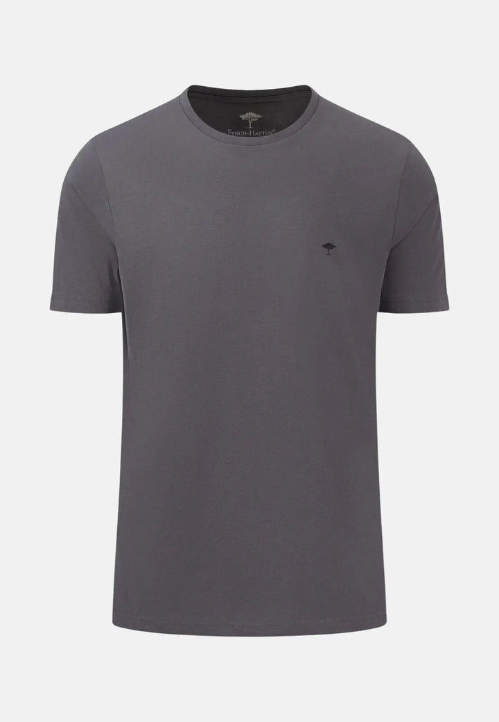 fynch-hatton-Crew Neck T-Shirt Asphalt