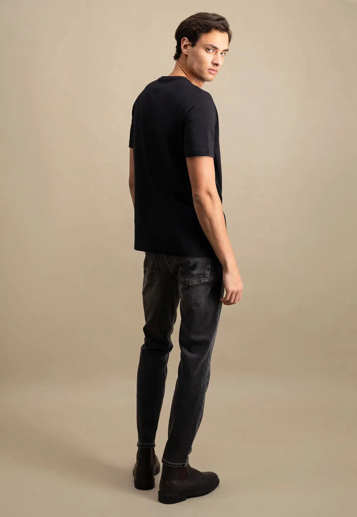 fynch-hatton-Crew Neck T-Shirt Black
