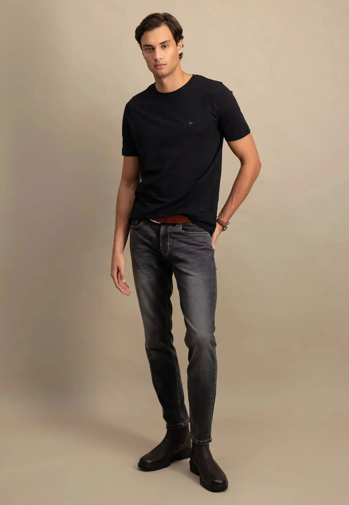 fynch-hatton-Crew Neck T-Shirt Black