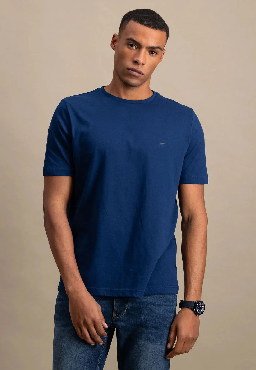 fynch-hatton-Crew Neck T-Shirt Midnight