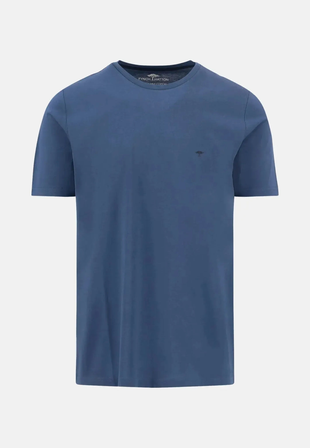 fynch-hatton-Crew Neck T-Shirt Misty Blue