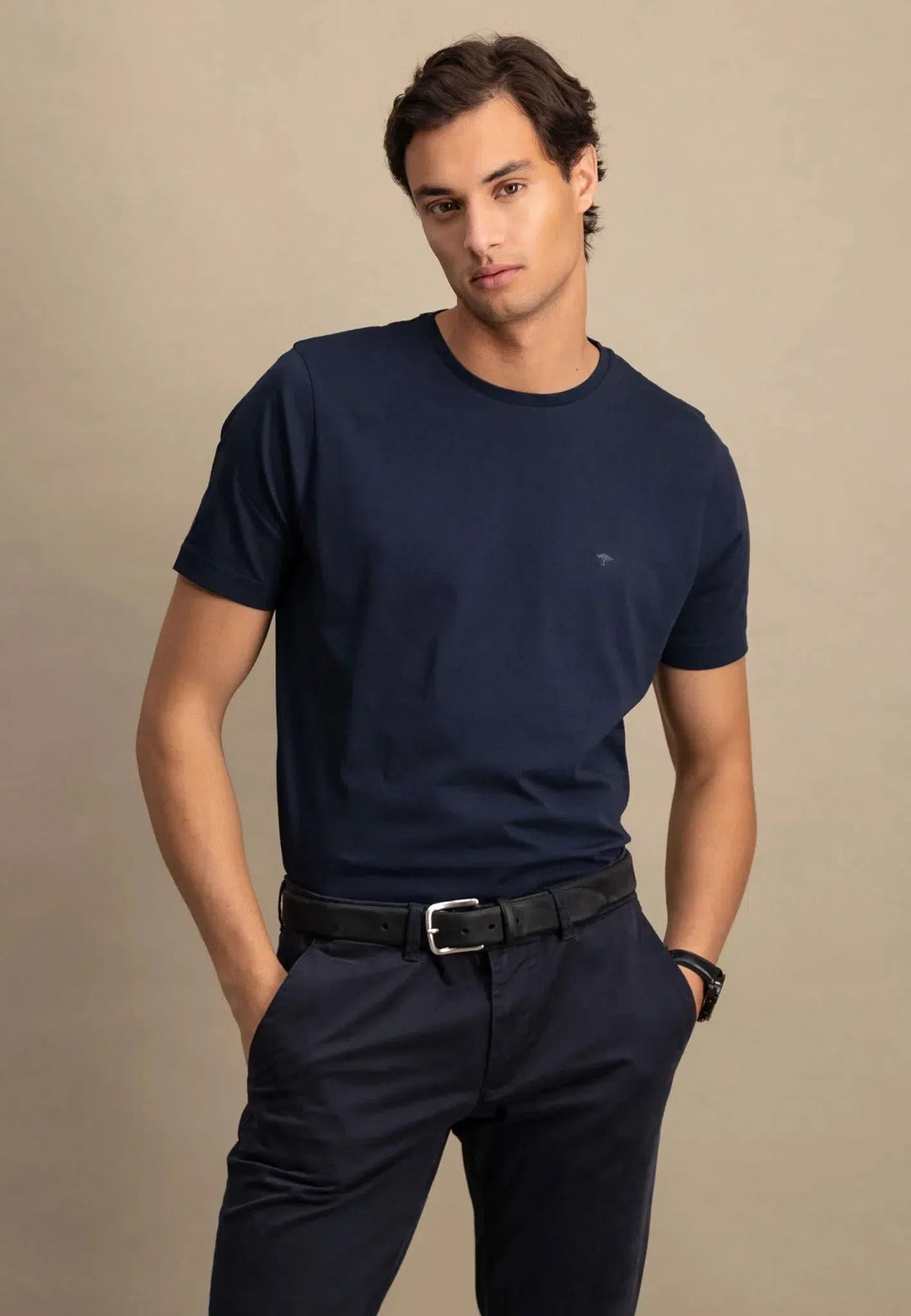 fynch-hatton-Crew Neck T-Shirt Navy