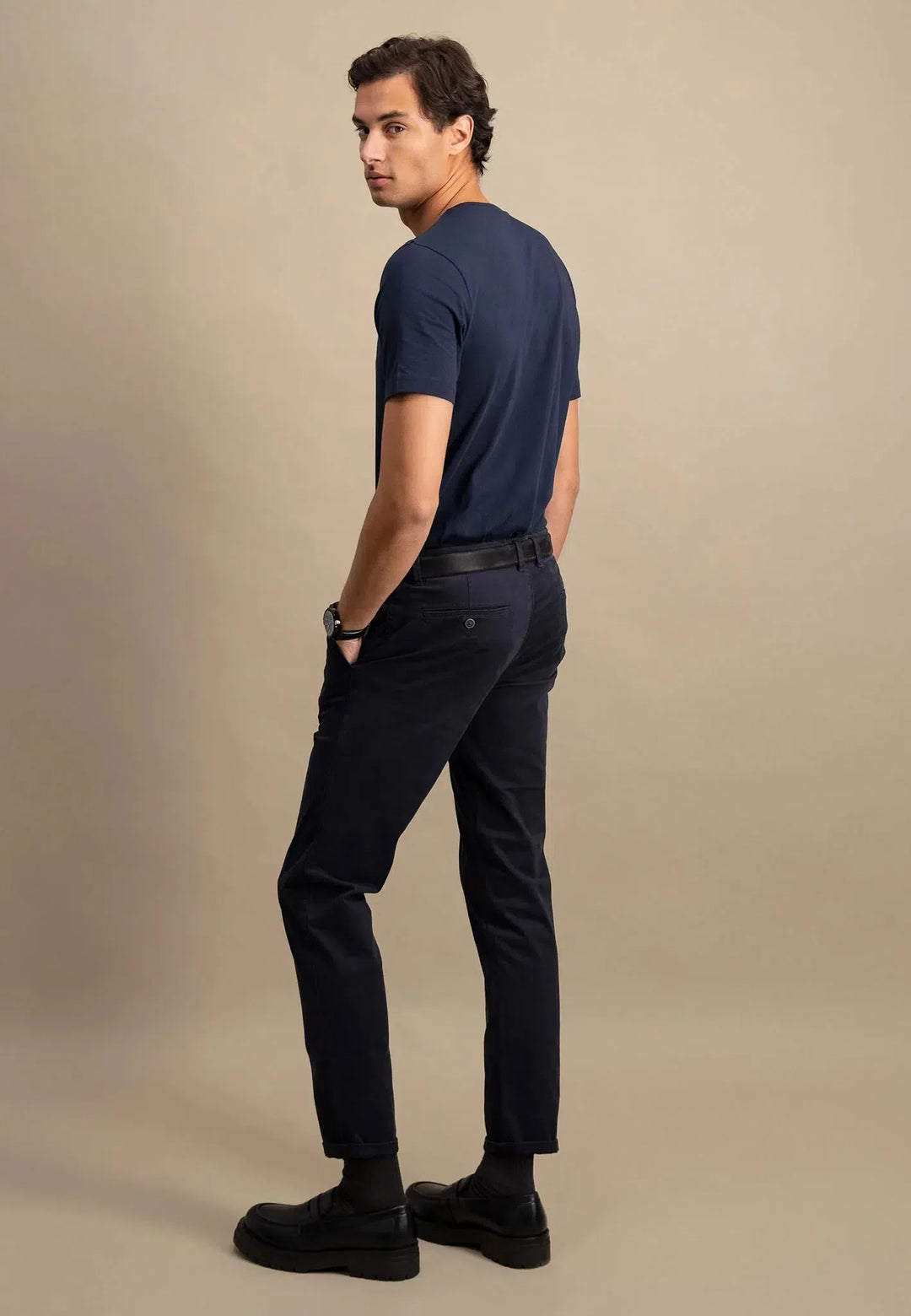 fynch-hatton-Crew Neck T-Shirt Navy