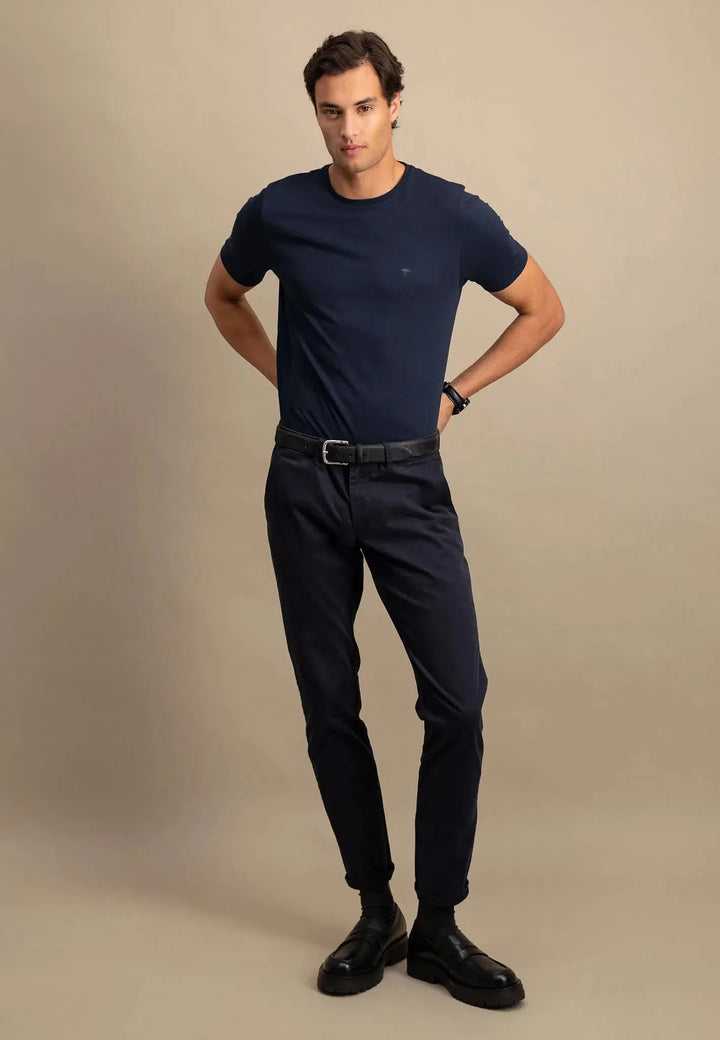 fynch-hatton-Crew Neck T-Shirt Navy