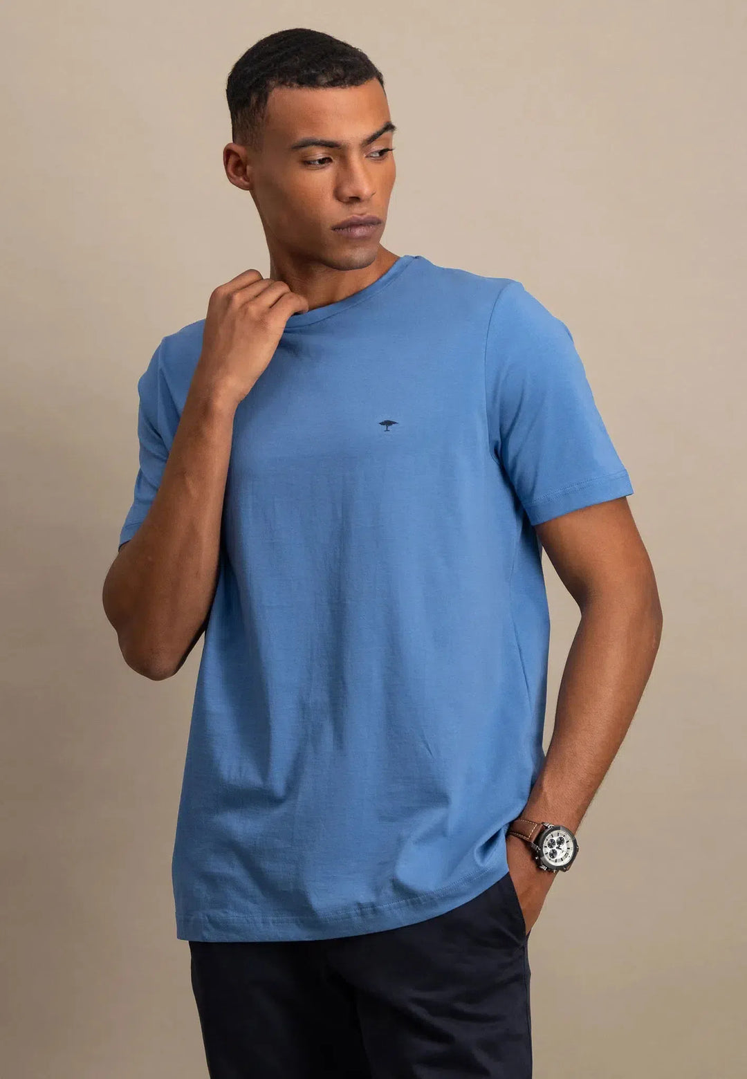 fynch-hatton-Crew Neck T-Shirt Pacific