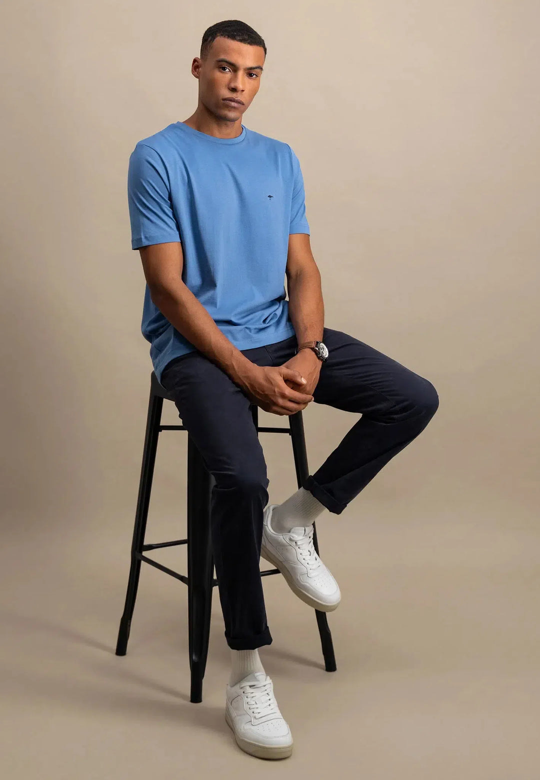fynch-hatton-Crew Neck T-Shirt Pacific