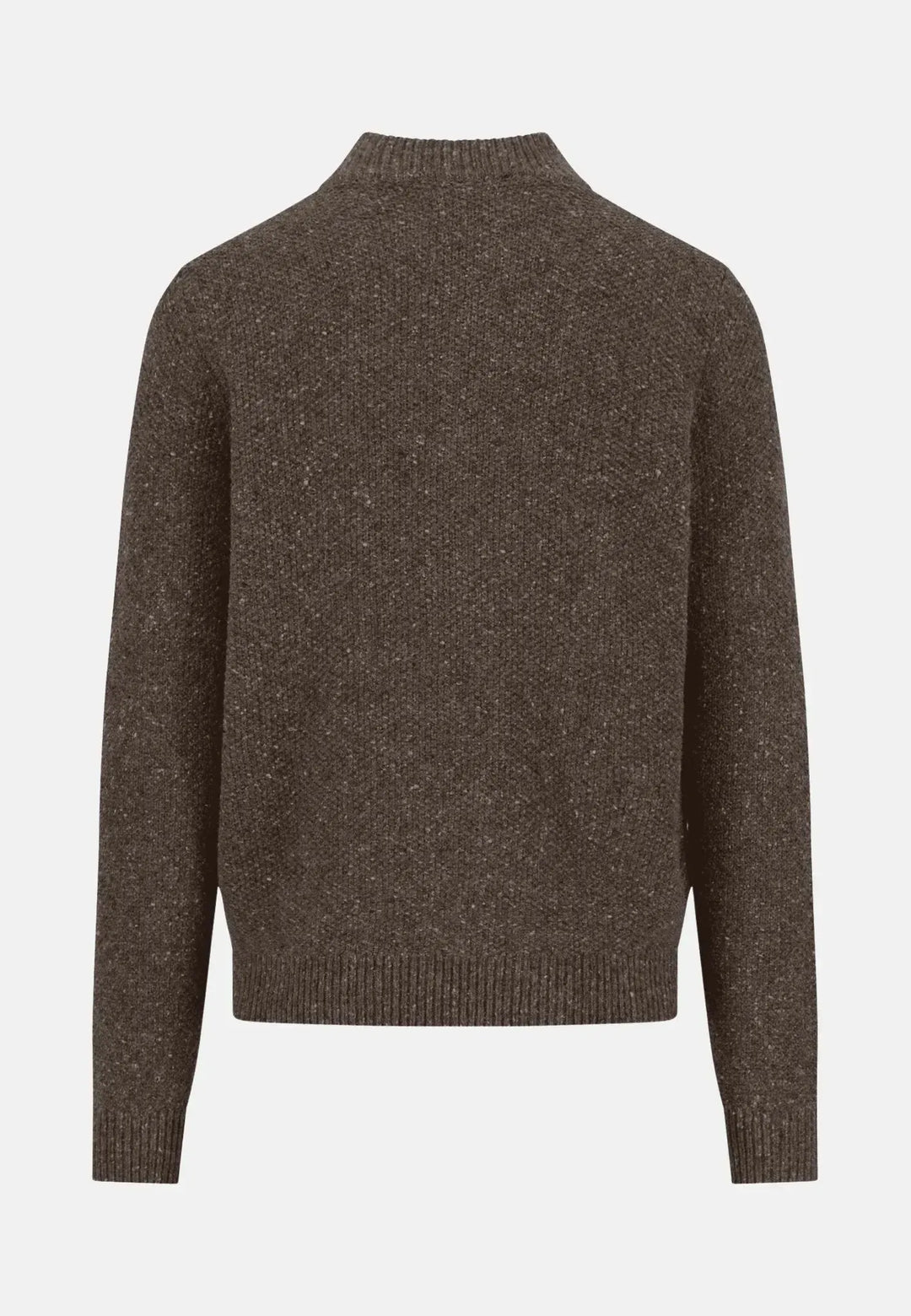 fynch-hatton-Donegal Wool 1/4 Zip Cable Knit Dark Chocolate