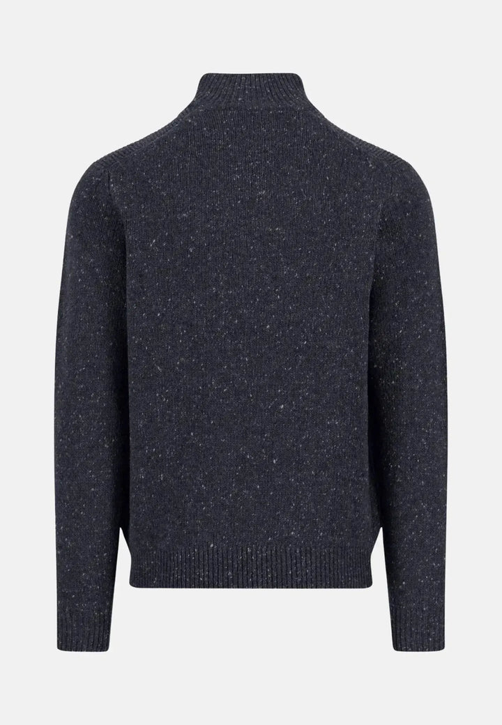 fynch-hatton-Donegal Wool 1/4 Zip Knit Navy