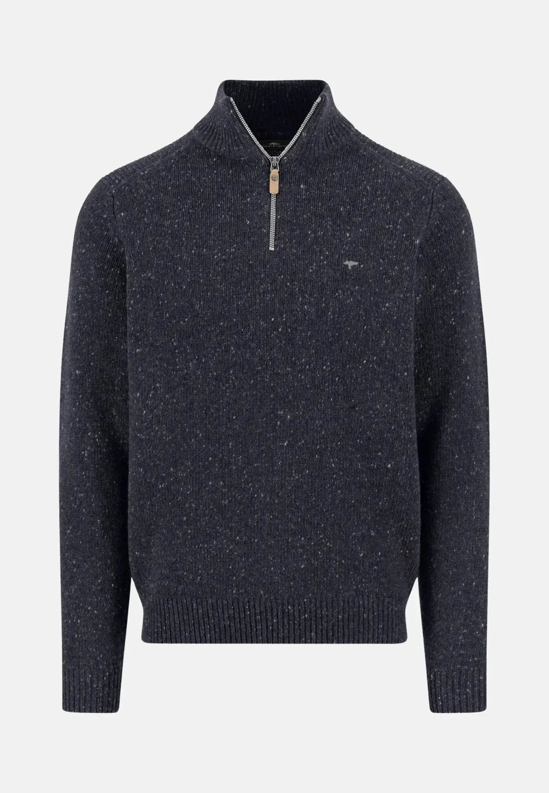 fynch-hatton-Donegal Wool 1/4 Zip Knit Navy