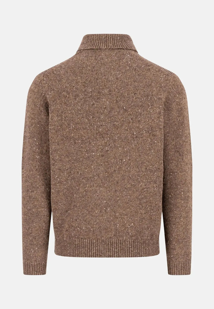 fynch-hatton-Donegal Wool Rollneck Knit Dark Chocolate