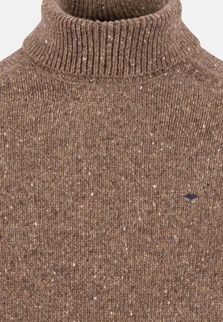 fynch-hatton-Donegal Wool Rollneck Knit Dark Chocolate