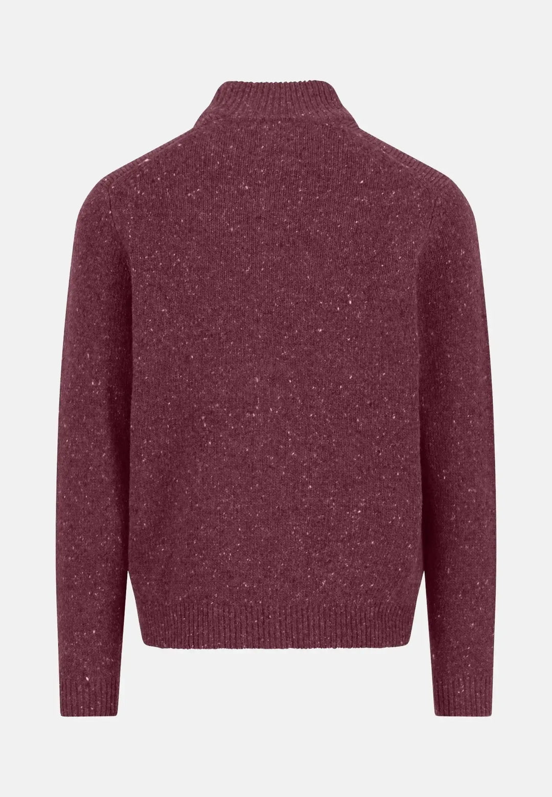 fynch-hatton-Donegal Wool Zip Cardigan Deep Merlot