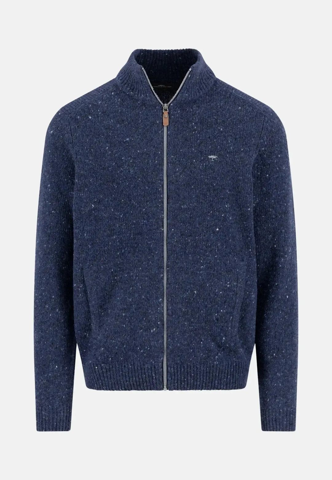 fynch-hatton-Donegal Wool Zip Cardigan Navy