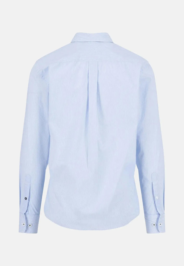 fynch-hatton-Essential Bengal Stripe Kent Collar Shirt Soft Blue