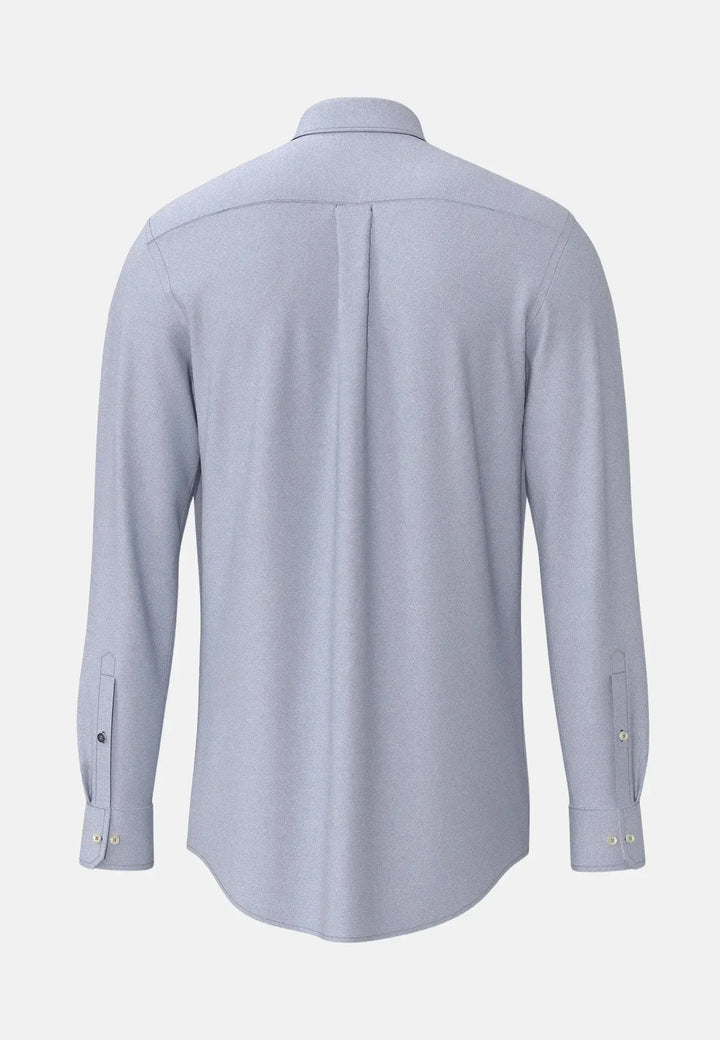 fynch-hatton-Essential Flannel Button Down Shirt Crystal Blue