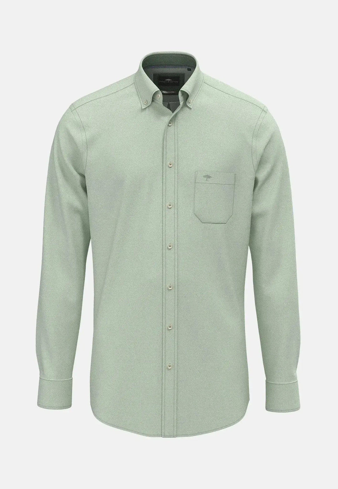 fynch-hatton-Essential Flannel Button Down Shirt Dark Ivy