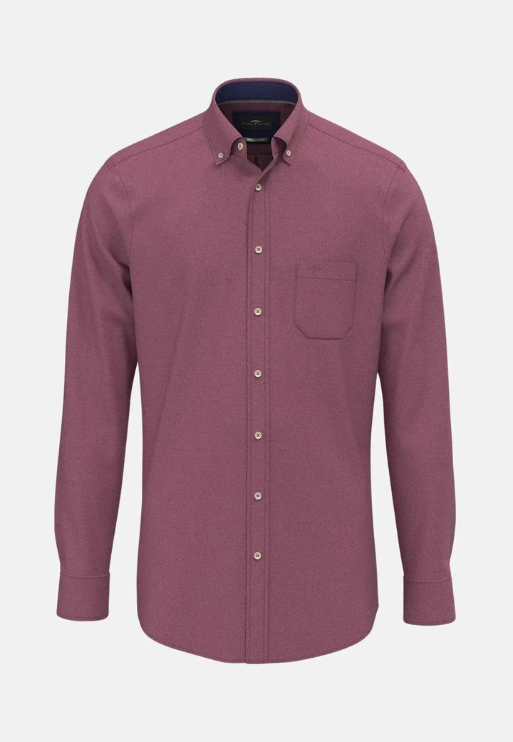 fynch-hatton-Essential Flannel Button Down Shirt Deep Merlot