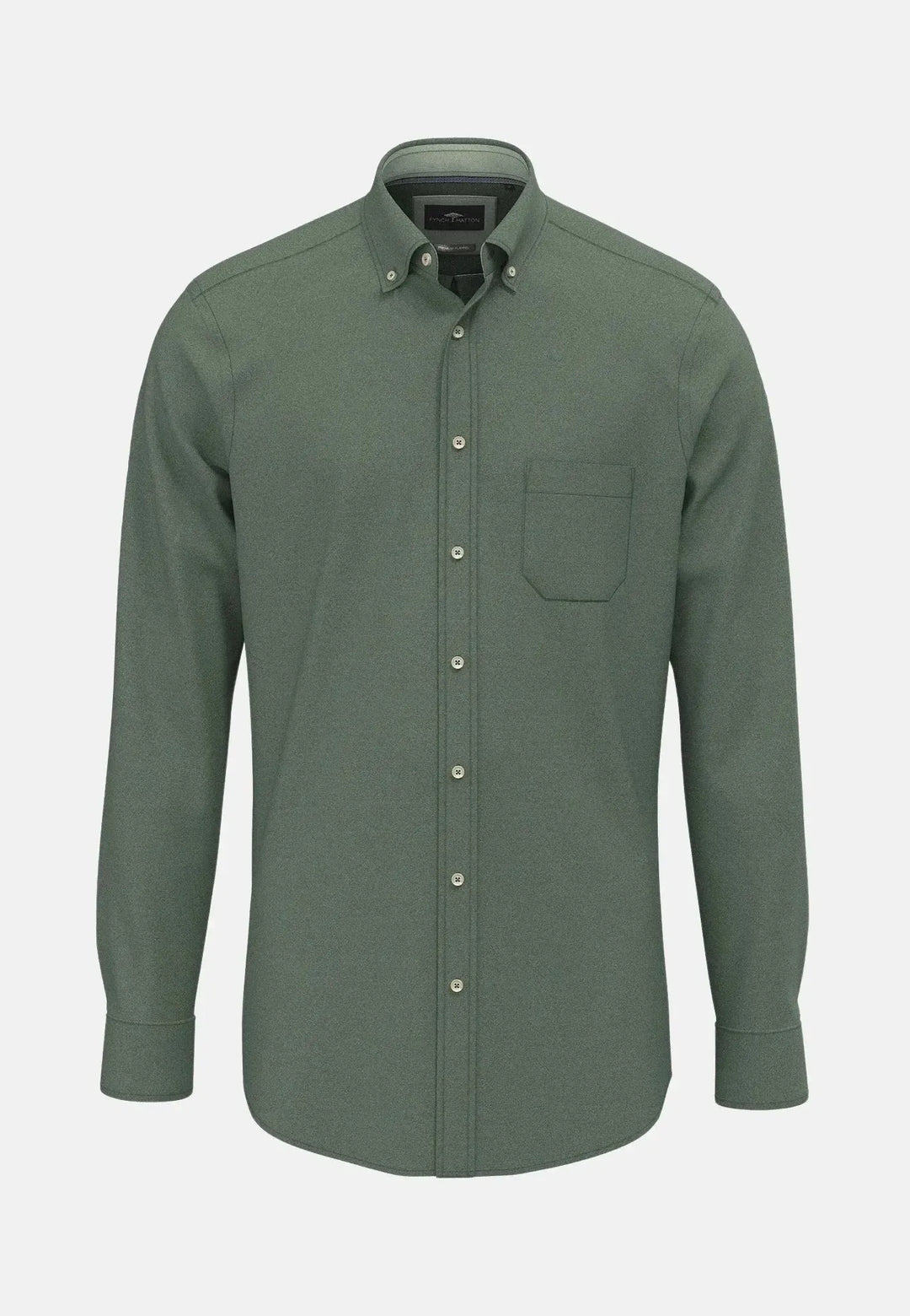 fynch-hatton-Essential Flannel Button Down Shirt Fern
