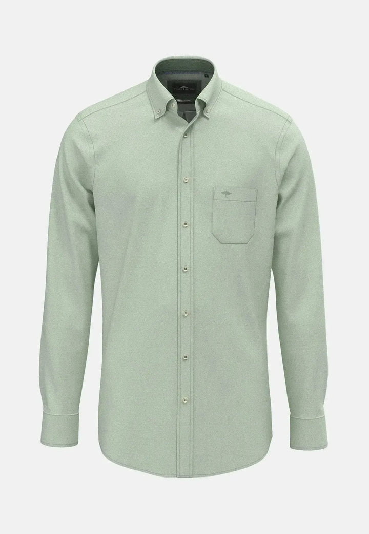 fynch-hatton-Essential Flannel Button Down Shirt Fern