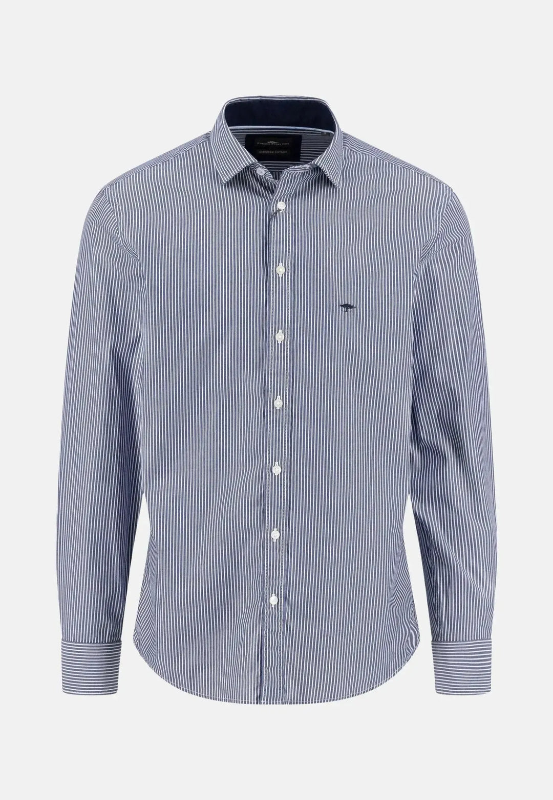 fynch-hatton-Essential Striped Kent Collar Shirt Navy