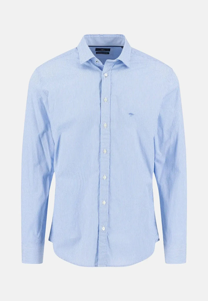 fynch-hatton-Essential Striped Kent Collar Shirt Soft Blue