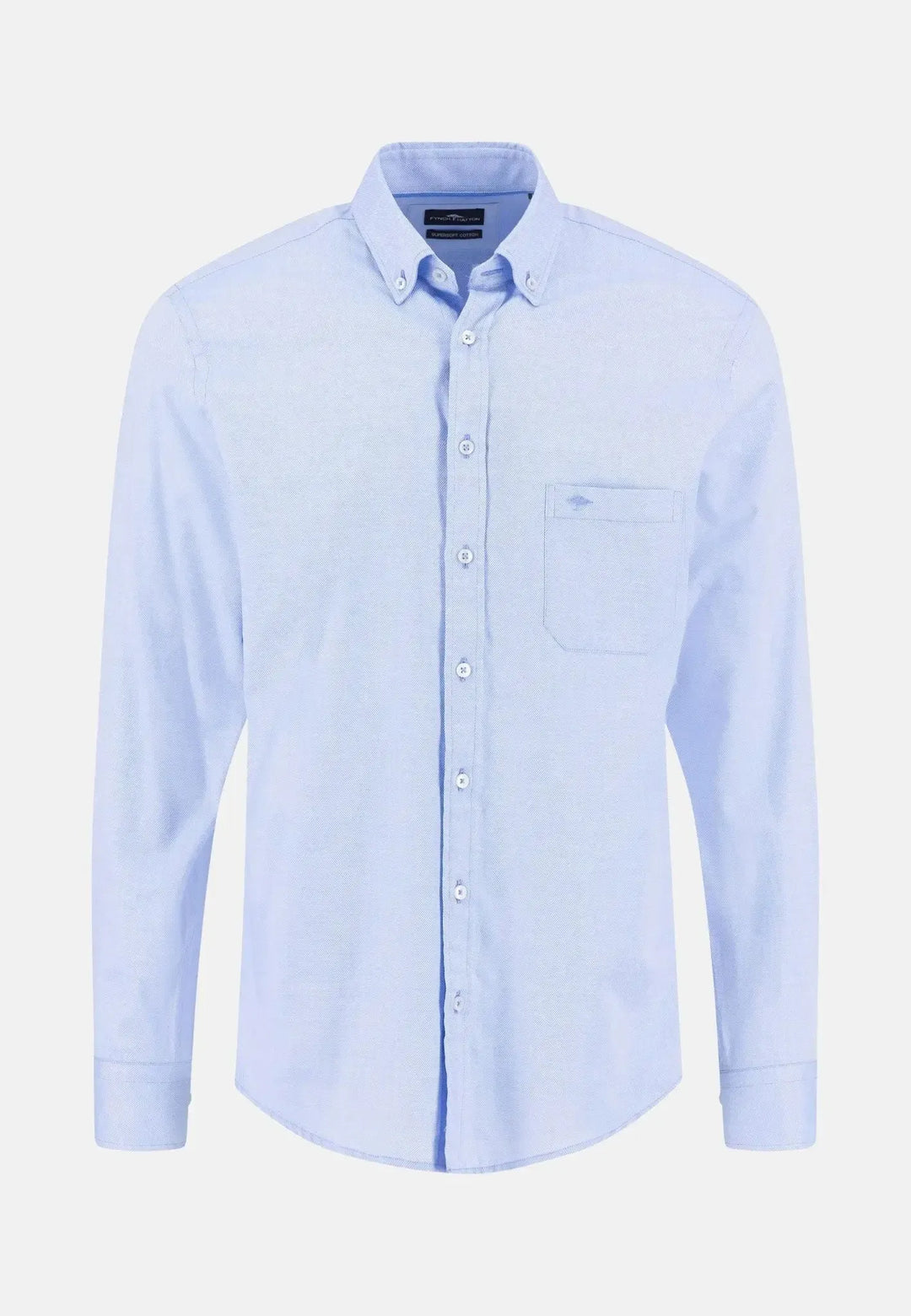 fynch-hatton-Essential Textured Dobby Shirt Crystal Blue