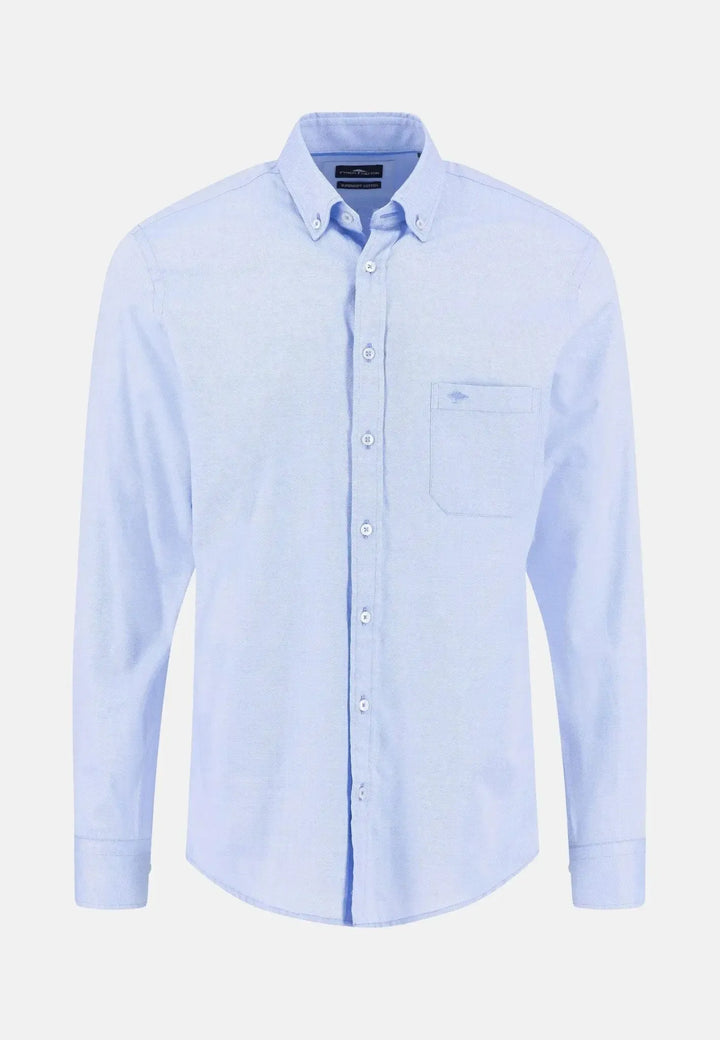 fynch-hatton-Essential Textured Dobby Shirt Crystal Blue