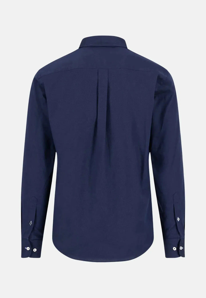 fynch-hatton-Essential Textured Dobby Shirt Navy