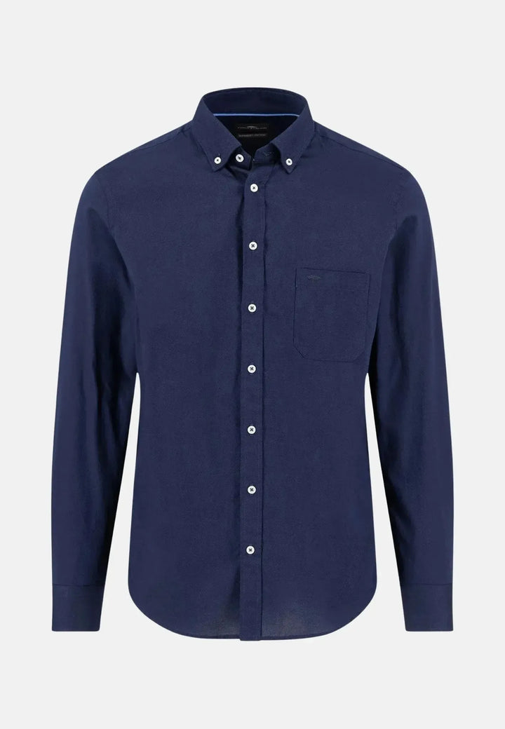fynch-hatton-Essential Textured Dobby Shirt Navy