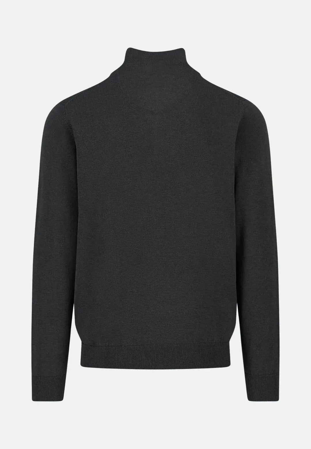 fynch-hatton-Fine Knit Cotton 1/4 Zip Black