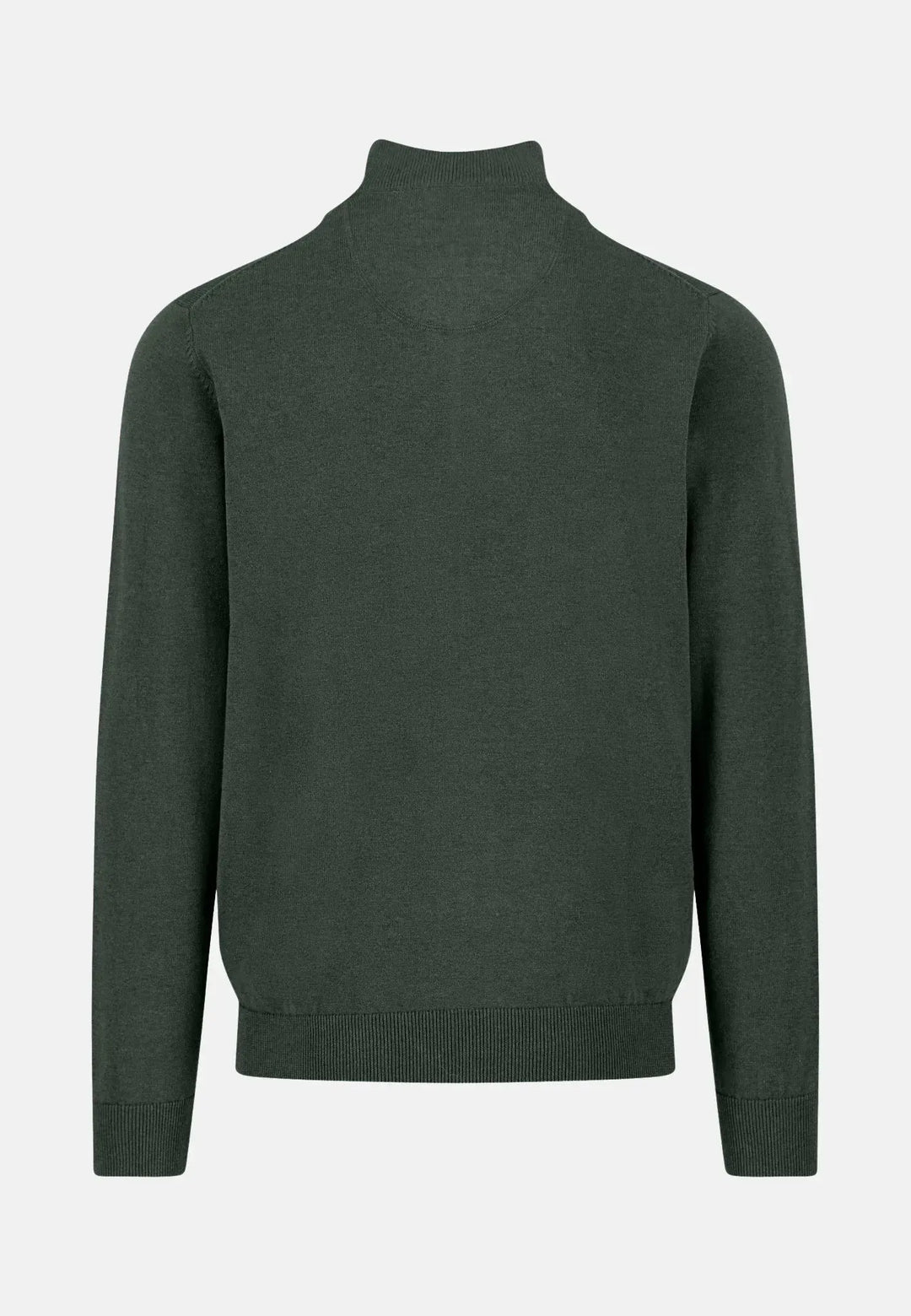 fynch-hatton-Fine Knit Cotton 1/4 Zip Dark Ivy