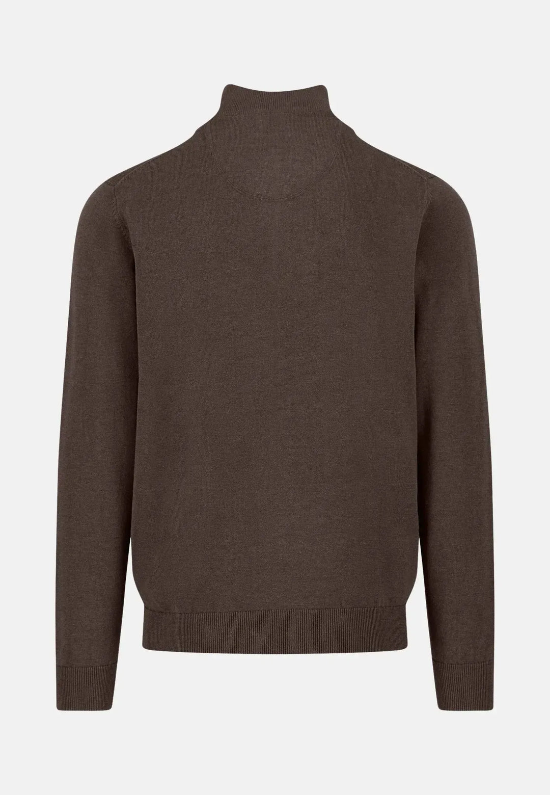 fynch-hatton-Fine Knit Cotton 1/4 Zip Earth