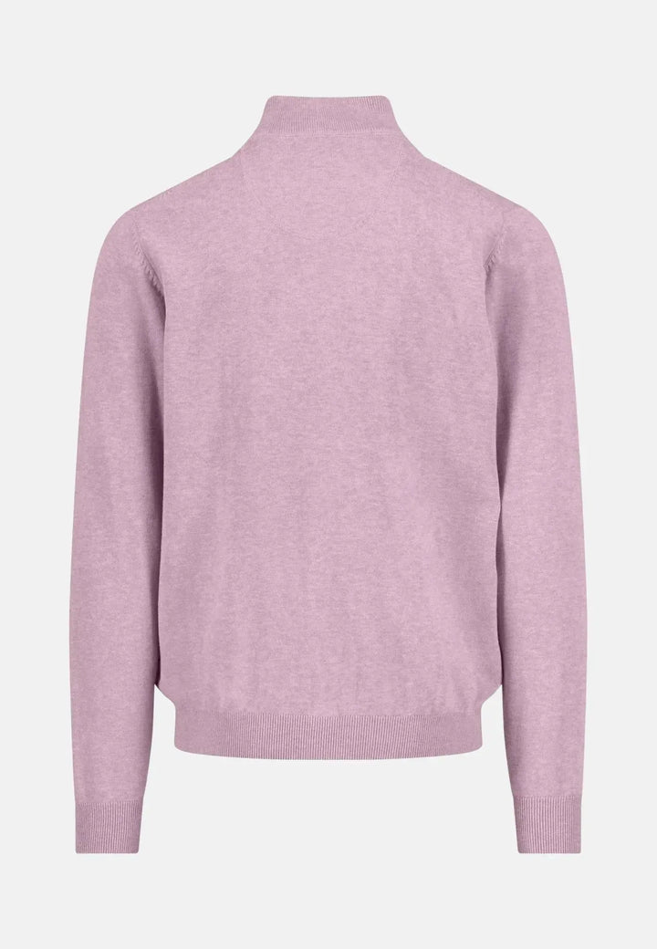 fynch-hatton-Fine Knit Cotton 1/4 Zip Magnolia
