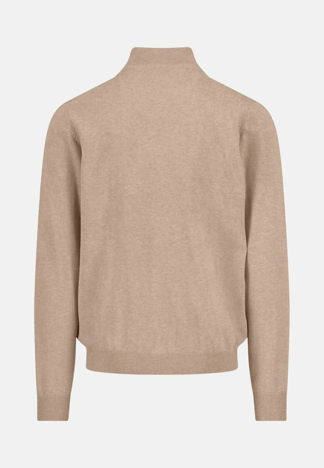 fynch-hatton-Fine Knit Cotton 1/4 Zip Taupe