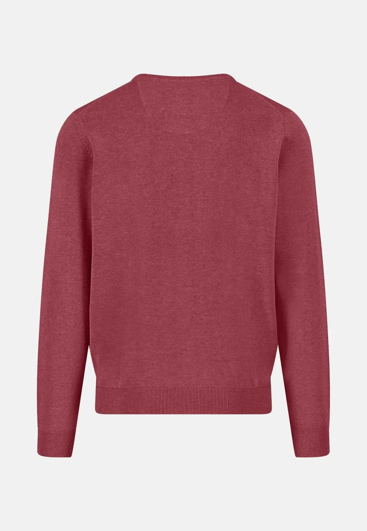 fynch-hatton-Fine Knit Cotton Crewneck Berry